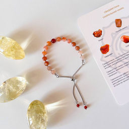 Браслет "Свадхистана" из камней для проработки второй чакры регулируемый