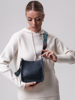 Сумка кожаная на плечо Azaro 30996 синий