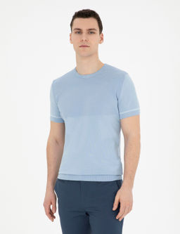 Mavi Slim Fit Bisiklet Yaka Triko Ti__rt