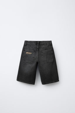 WIDE FIT DENIM BERMUDA SHORTS - Zara фото 2