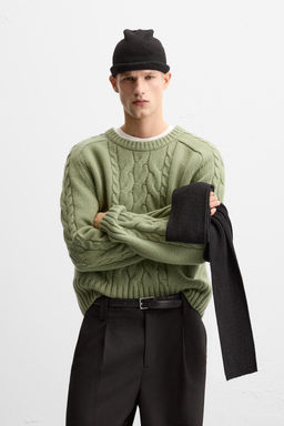 TEXTURED CABLE-KNIT SWEATER - Zara фото 2
