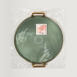 Подставка для хранения GREEN, d=27×3.4 см, цвет зелёный, золотистый