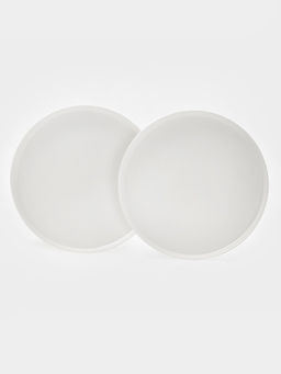 Тарелки Magistro White Snow, набор 2 шт., d=20 см, фарфор, белые