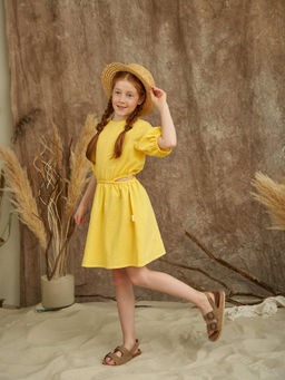 Платье хлопковое с разрезами Мимоза 7+ - Bungly фото 8