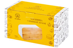 Хлебница 34*19*17 см Белая с бамбуковой крышкой-доской - Elan gallery фото 22