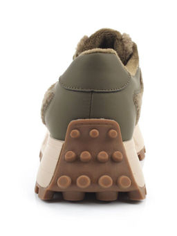 04-P118-2C GREEN Кроссовки демисезонные женские (натуральная замша, натуральная кожа, текстиль)