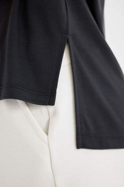 DeFactoFit Стандартная футболка из модала с круглым вырезом и короткими рукавами  фото 7