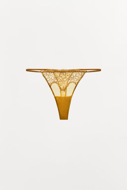 MESH THONG WITH LACE TRIM - Zara фото 5