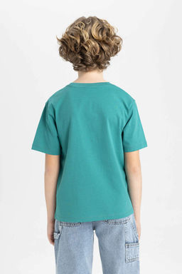 Футболка с короткими рукавами и круглым вырезом для мальчиков с принтом - Defacto фото 6