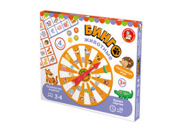 Игра "Бинго. Животные" с карт. фишками (05601) 3+ "Десятое королевство"