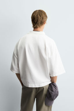 EMBROIDERED BOXY FIT POLO SHIRT - Zara фото 3
