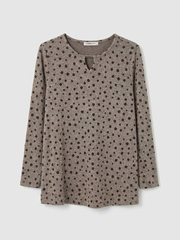 Bisiklet Yaka Puantiyeli Bluz