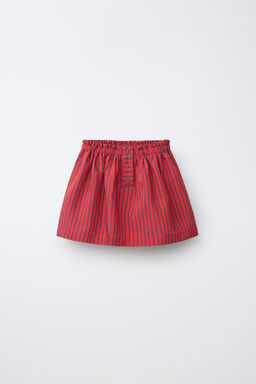 FALDA BERMUDA RAYAS CON MODAL / Rojo - Zara фото 5