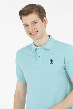Мужская мятная футболка с воротником поло Basic - U.s. polo assn фото 9
