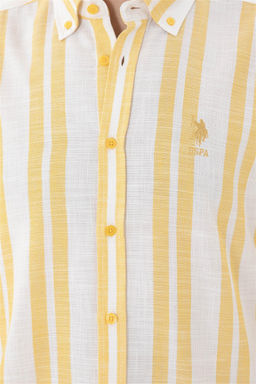 Мужская шафрановая рубашка с длинным рукавом - U.s. polo assn фото 7