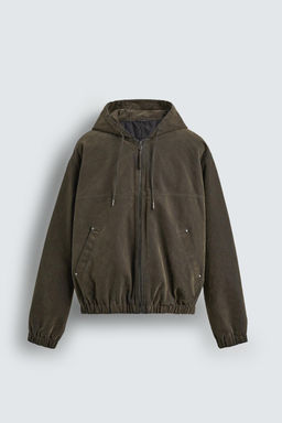 VELOUR HOODED PUFFER JACKET - Zara фото 5