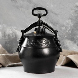 Казан (скороварка) 10,0 л Афганский, черный с боковыми ручками