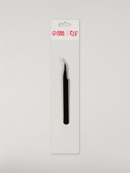 Пинцет для наращивания ресниц, загнутый, 12 см, чёрный