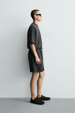 CAMISETA B?SICA LAVADA / Antracita oscuro - Zara фото 4