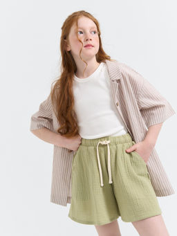 Юбка-шорты муслиновая Шалфей 7+