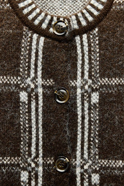 CHECKED KNIT CARDIGAN - Zara фото 6