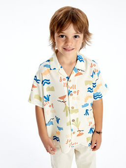 K?sa Kollu Bask?l? Erkek Bebek G?mlek