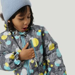 Зимний комбинезон для детей с лямками, MATTY 2210 Серый-жёлтый - Caimano фото 6