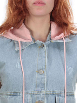 801 BLUE/PINK Джинсовый жилет женский (100% хлопок) - Фабричный китай фото 10