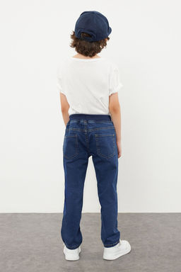 Erkek Cocuk Koyu Mavi Beli Lastikli Esnek Skinny Denim Pantolon Jean TKDSS24PL00014 - Trendyolmilla фото 4