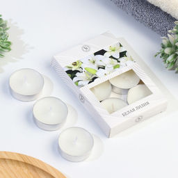 Цена за 2 шт. Набор свечей ароматических чайных «Белая лилия», в подарочной коробке, 6 шт.