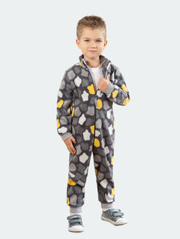 Комбинезон детский флисовый серый разводы