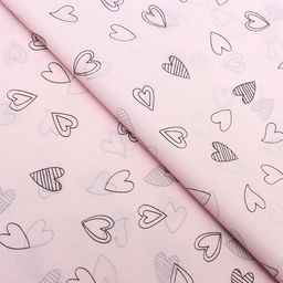 Цена за 10 шт. Бумага упаковочная тишью, Сердечки, 50 см ? 70 см 17 грамм, розовая