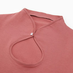 Футболка женская с вырезом MINAKU: Basic line, пыльная роза, размер 46