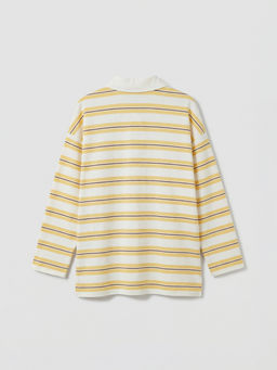 Polo Yaka ?izgili Kad?n Sweatshirt Tunik