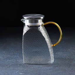 Кувшин для воды Magistro «Сара», 1.3 л, 16.9×19.5 см, с металлической крышкой, стекло, прозрачный