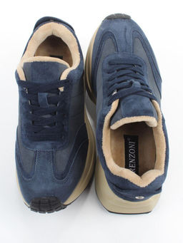 04-PCML26-3 BLUE Кроссовки демисезонные женские (натуральная замша, натуральная кожа, текстиль)