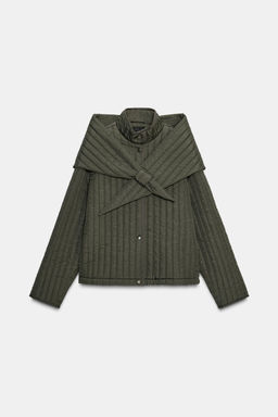 PUFFER JACKET WITH DETACHABLE SCARF - Zara фото 8