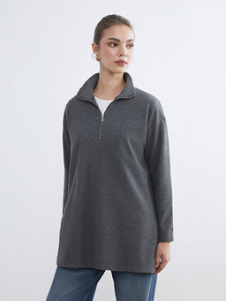 Dik Yaka Kad?n Sweatshirt Tunik