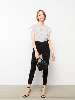 Dar Fit D?z Cep Detayl? Gabardin Kad?n Pantolon