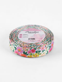 Лента репсовая Сад цветов, 25 мм, 231 м, разноцветная