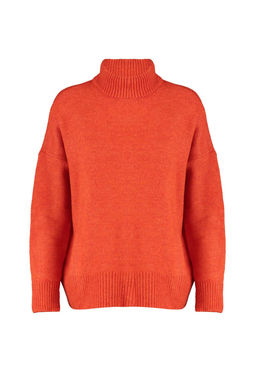 Turuncu Genis Kal?p Yumusak Dokulu Triko Kazak TWOAW23KZ00469