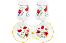 Набор д/специй 2 пр.  Маки 16,5*9*7,5 см на подставке NEW BONE CHINA - Elan gallery фото 15