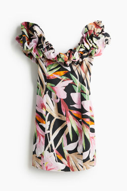Vestido off-the-shoulder con escote abullonado
