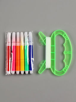 Воздушный змей - раскраска Зверятки, 80 см, 6 фломастеров - Funny toys фото 3