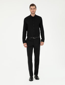 Siyah Slim Fit Uzun Kollu G_mlek