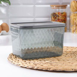 Контейнер для заморозки и хранения продуктов phibo «Кристалл», 1.7 л, 18×12.5×11 см, пластик, прозрачный, крышка серая