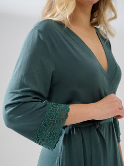 Халат Оптима Флирт из вискозы и лайкры зеленый  фото 7