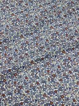 Импорт. хлопок Цветочная капель цв.синий, ш.1.45м, хлопок-100%, 100гр/м.кв