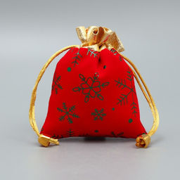 Цена за 5 шт. Мешочек подарочный замша С Любовью, снежинки, тиснение, 10 х 12 см +/- 1.5 см