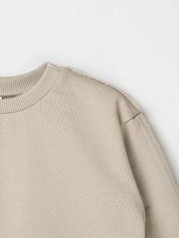 Свитшот с наружными швами из 100% хлопка Беж - Bungly фото 4